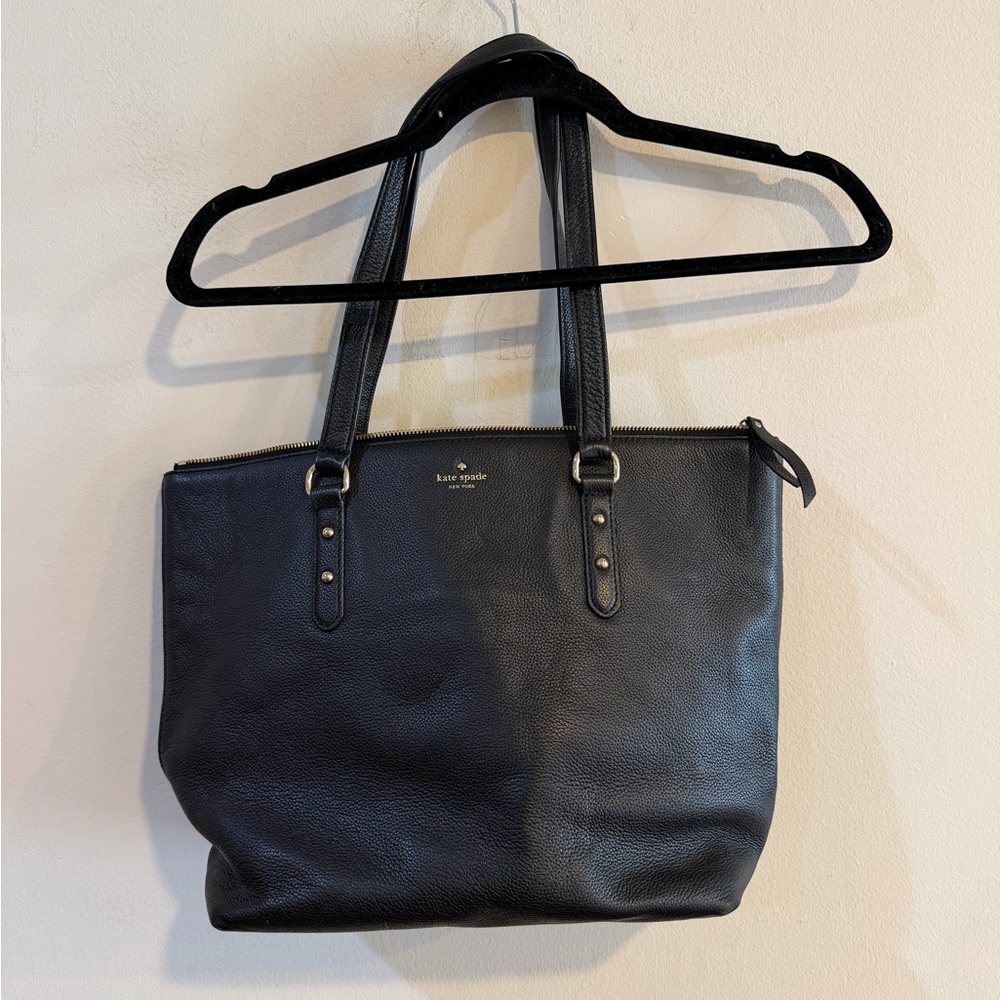 Kate Spade Larchmont Avenue Black Leather Tote Bag